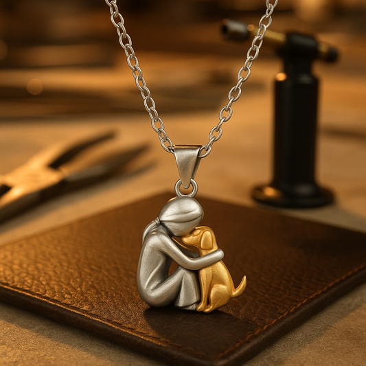 Knuffelige Omarming Ketting Symboliek Hond Kat Vrouw Man Goud Zwart Rosé