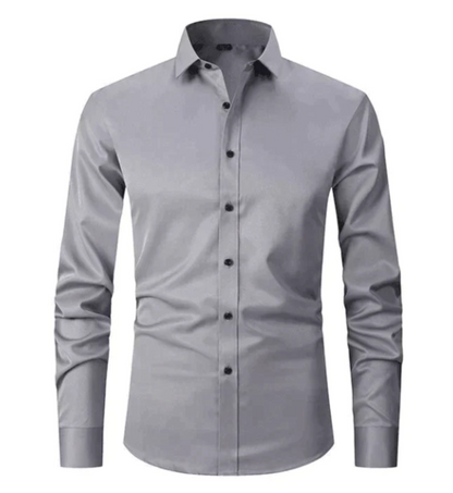 Hugo Stretch Shirt | Een herenoverhemd met ultiem stretchcomfort in de kleur Grijs voor heren in Formal stijl geschikt voor alle seizoenen.