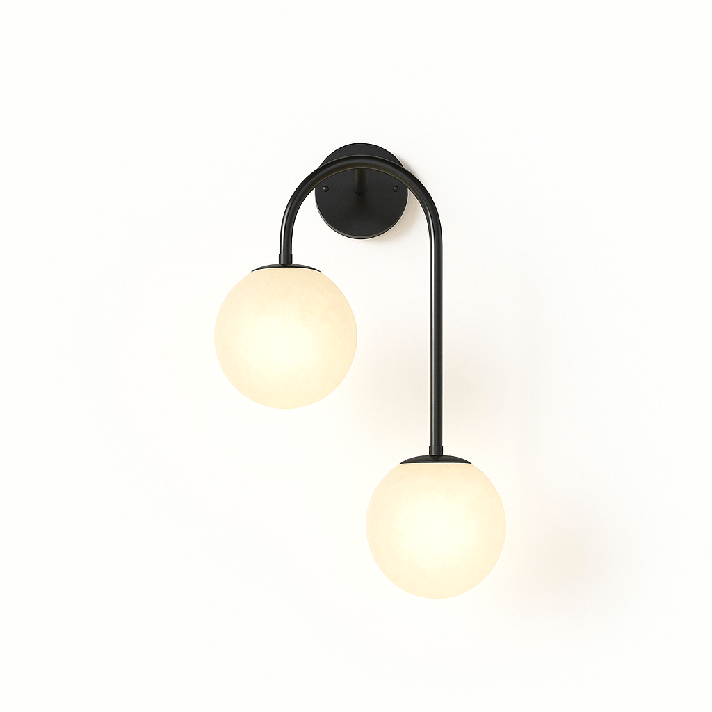 Alabaster Hanglamp Van Natuursteen Met Zachte Warme Gloed En Sculpturaal Design