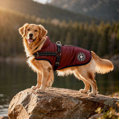 Hondenjas met Geïntegreerd Tuigje Waterdicht Winterwarm Reflecterend voor Honden Outdoor Wandeling Veiligheid