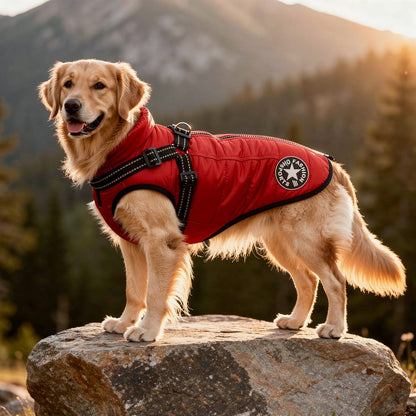 Hondenjas met Geïntegreerd Tuigje Waterdicht Winterwarm Reflecterend voor Honden Outdoor Wandeling Veiligheid