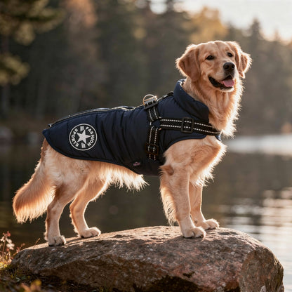 Hondenjas met Geïntegreerd Tuigje Waterdicht Winterwarm Reflecterend voor Honden Outdoor Wandeling Veiligheid