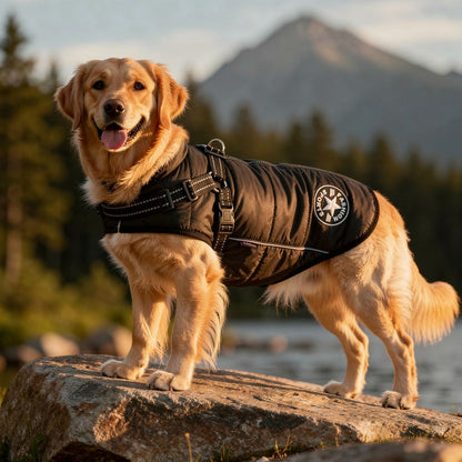 Hondenjas met Geïntegreerd Tuigje Waterdicht Winterwarm Reflecterend voor Honden Outdoor Wandeling Veiligheid