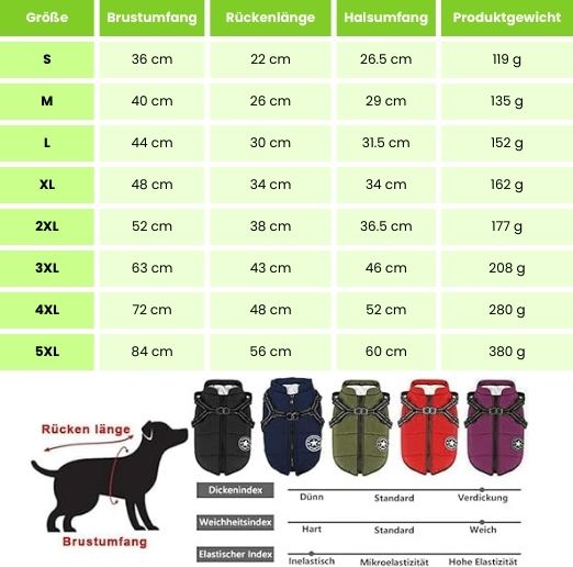 Hondenjas met Geïntegreerd Tuigje Waterdicht Winterwarm Reflecterend voor Honden Outdoor Wandeling Veiligheid