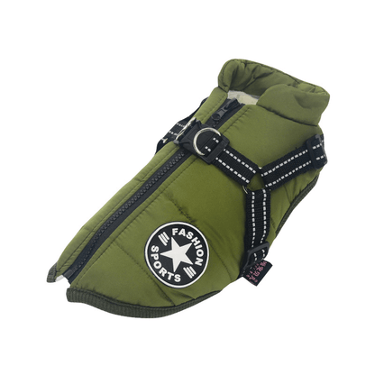 Hondenjas met Geïntegreerd Tuigje Waterdicht Winterwarm Reflecterend voor Honden Outdoor Wandeling Veiligheid