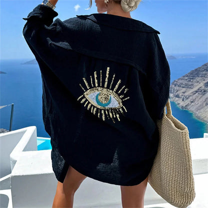 Vedra | Oversized Blouse Ibiza Stijl Vrouwelijk