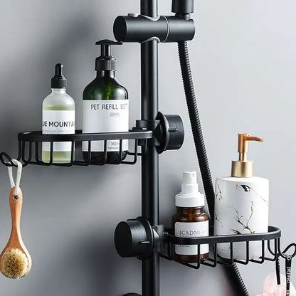 Doucheplank voor Douchekop Roestvrij Metaal Zeephouder Opbergrek Badkamer Shampoohouder Bevestiging Zonder Boren Hangend Organizer