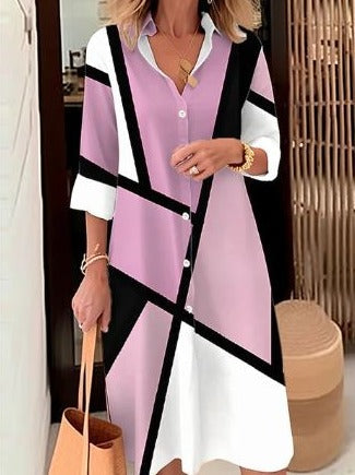 Vrouwelijke Overshirtjurk Elegante Stijl
