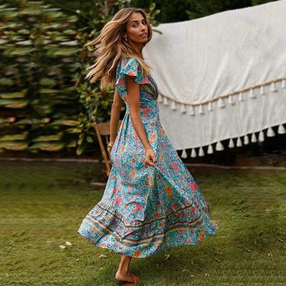 Zomerjurk Wikkeljurk Met Hoge Split Lange Maxi