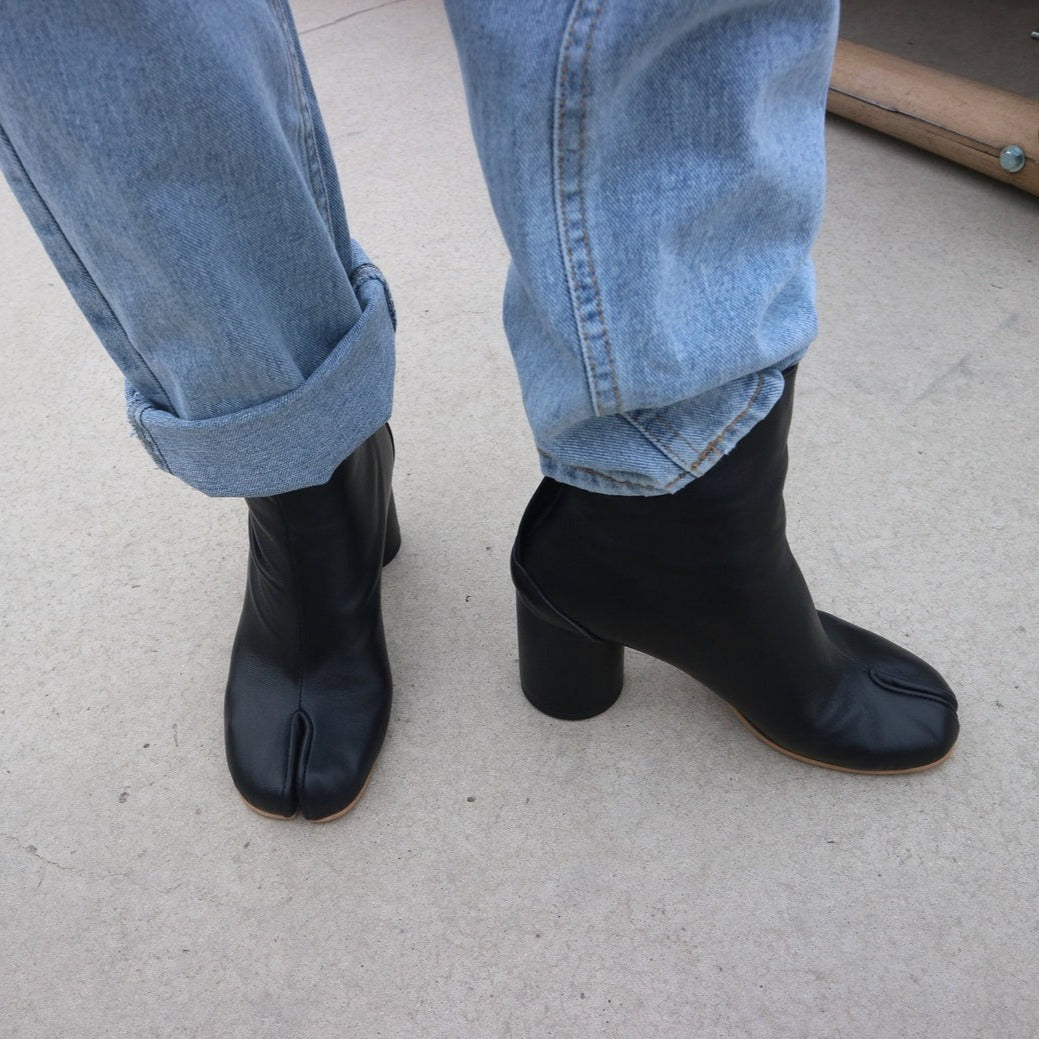Dames Enkellaarsjes Split Toe met Rubberen Zool