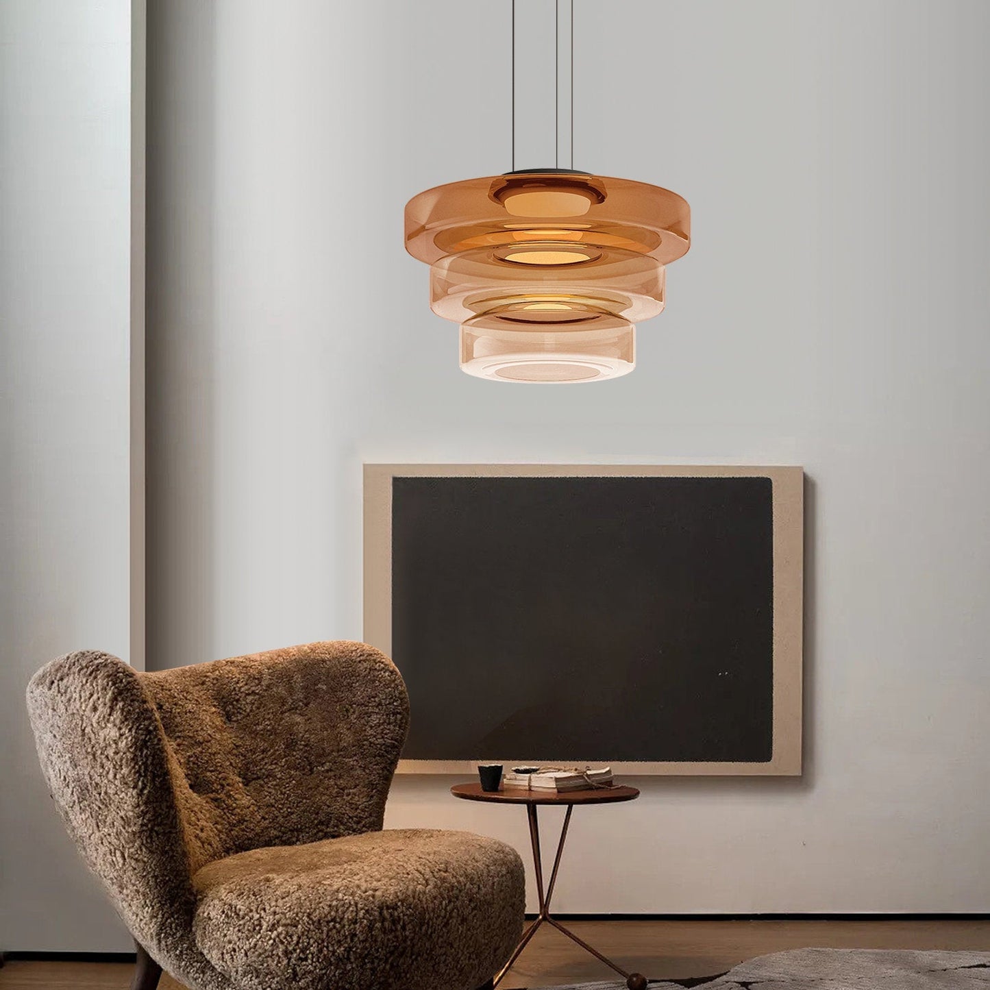 Hanglamp Glas LED Amber Groen Grijs Meerdere Lagen Woonkamer Eetkamer Keuken Moderne Plafondlamp Bauhaus Sfeer