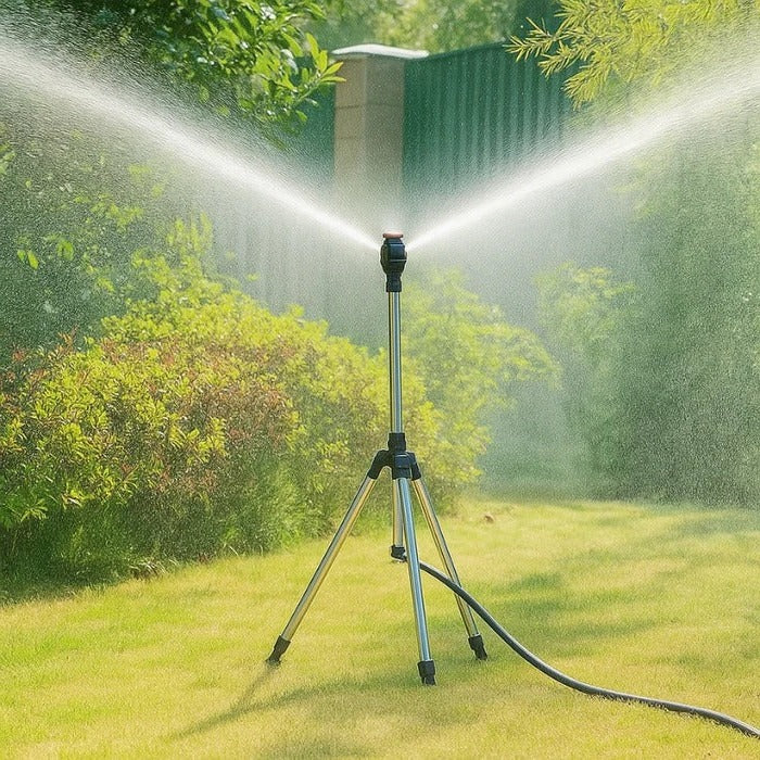 Roterend Sproeier Statief 360° Tuinbewatering | Verstelbare Hoogte en Bereik | Hoge Druk met 4 Slangadapters
