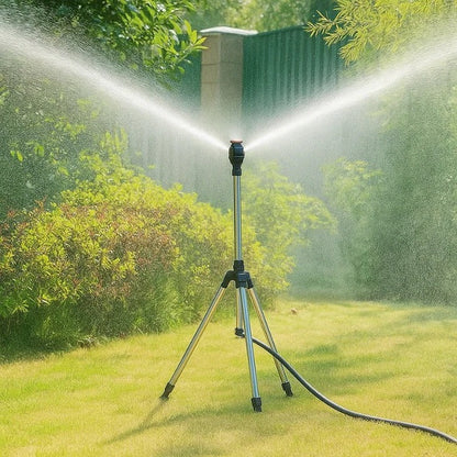 Roterend Sproeier Statief 360° Tuinbewatering | Verstelbare Hoogte en Bereik | Hoge Druk met 4 Slangadapters
