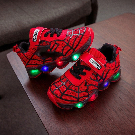 LED Kindersneakers met Verlichting – Ademende Sportschoenen met Klittenband voor Avontuurlijke Jongens en Meisjes