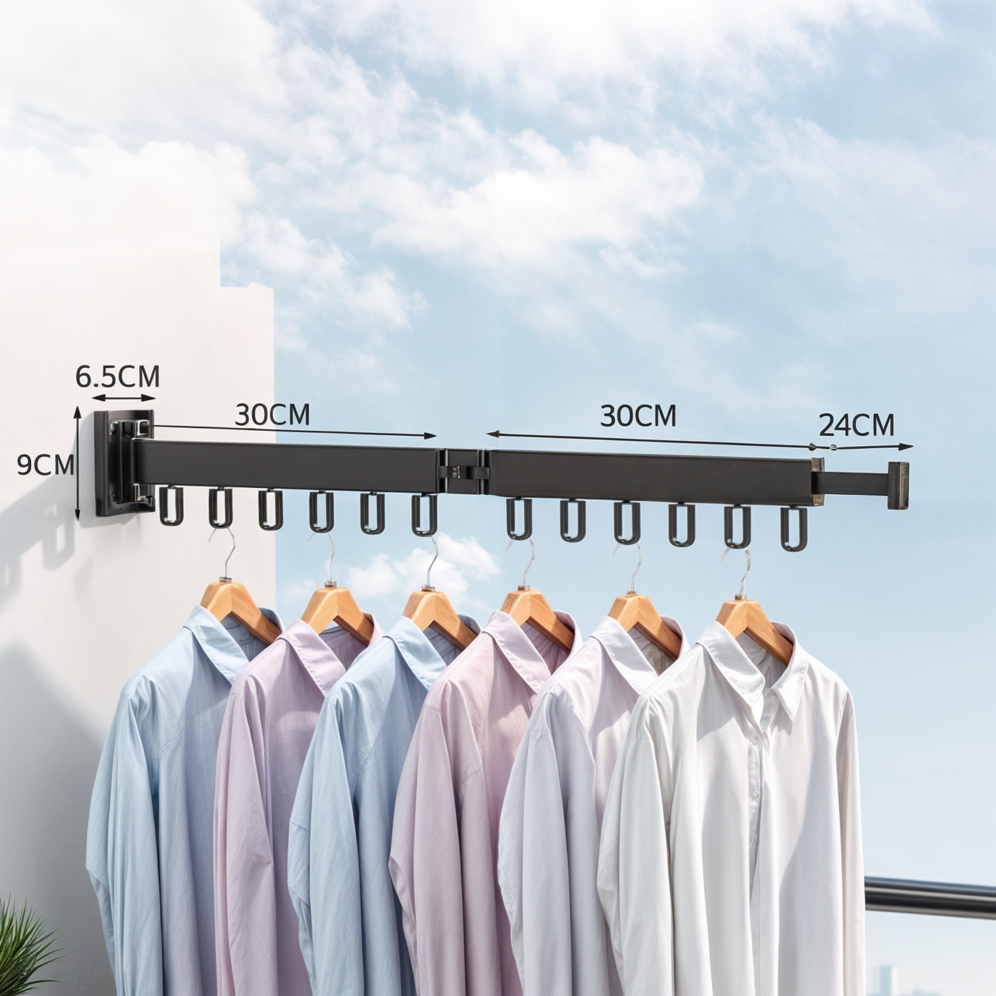 Inklapbaar Wanddroogrek Grijs Aluminium 180° Draaibaar – Ruimtebesparend Waskamerrek voor Kleding & Handdoeken