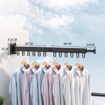 Inklapbaar Wanddroogrek Grijs Aluminium 180° Draaibaar – Ruimtebesparend Waskamerrek voor Kleding & Handdoeken