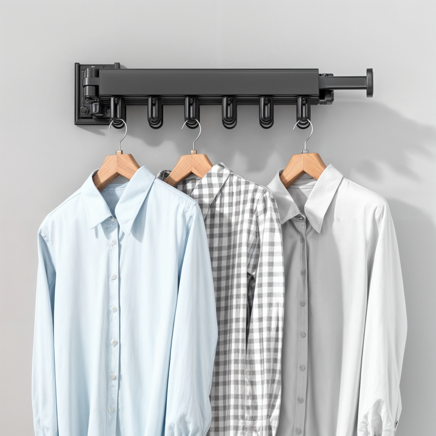 Inklapbaar Wanddroogrek Grijs Aluminium 180° Draaibaar – Ruimtebesparend Waskamerrek voor Kleding & Handdoeken