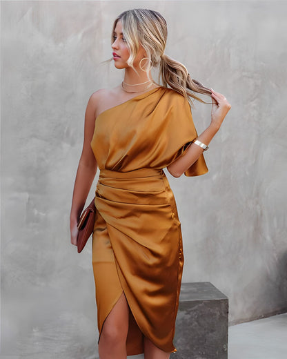 Luxe Avondjurk Zijde Dames Elegant Chic