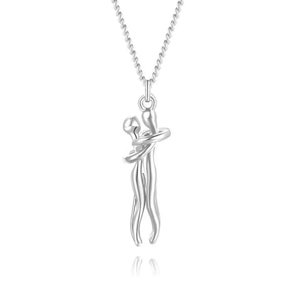 Omarming Ketting – Twee Figuren – Liefde & Verbondenheid – Hypoallergeen Staal