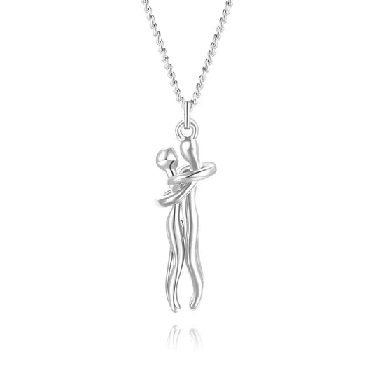 Omarming Ketting – Twee Figuren – Liefde & Verbondenheid – Hypoallergeen Staal