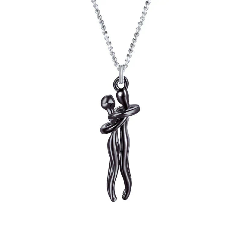 Omarming Ketting – Twee Figuren – Liefde & Verbondenheid – Hypoallergeen Staal