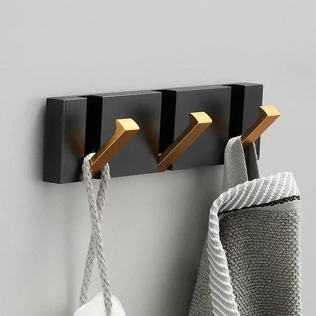 Wandhaak Opvouwbaar RVS Zwart Goud Kapstok Haak Badkamer Hal Keuken Inklapbaar Minimalistisch Design Jashaak Handdoekhaak