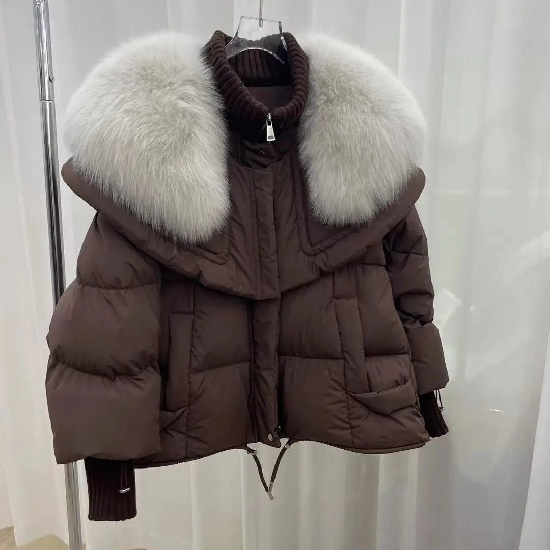 Dunne Parka met Bontkraag Warm en Licht