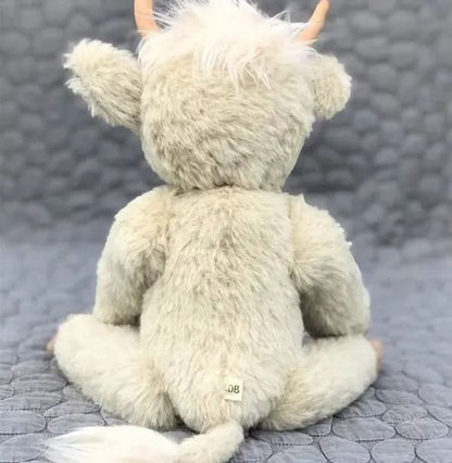Handgemaakte Hooglandkoe Knuffel 25cm met Bloemen Decoratie Pluche Speelgoed voor Kinderen Babykamer