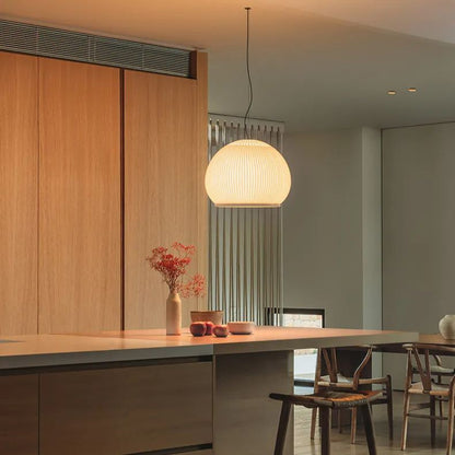 Japandi Hanglamp 3D Lycra 45 cm Beige Eettafel Woonkamer Dimbare LED Hanglamp Scandinavische Verlichting Interieur