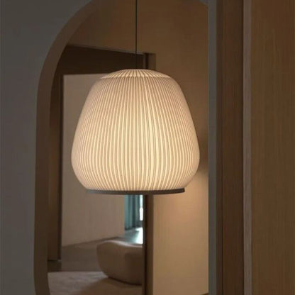 Japandi Hanglamp 3D Lycra 45 cm Beige Eettafel Woonkamer Dimbare LED Hanglamp Scandinavische Verlichting Interieur