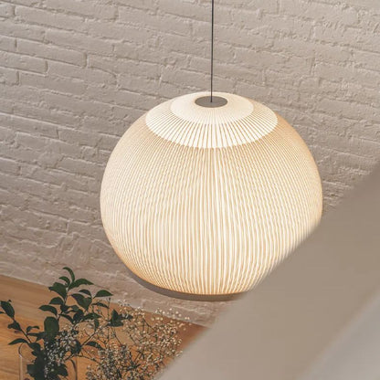 Japandi Hanglamp 3D Lycra 45 cm Beige Eettafel Woonkamer Dimbare LED Hanglamp Scandinavische Verlichting Interieur