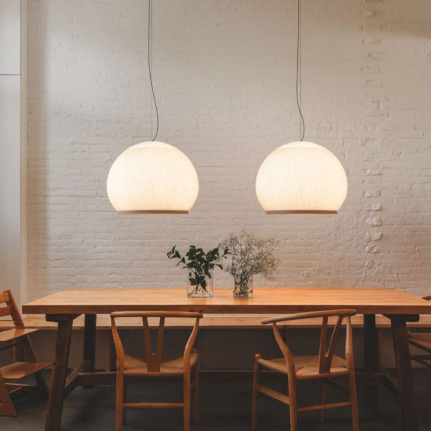Japandi Hanglamp 3D Lycra 45 cm Beige Eettafel Woonkamer Dimbare LED Hanglamp Scandinavische Verlichting Interieur