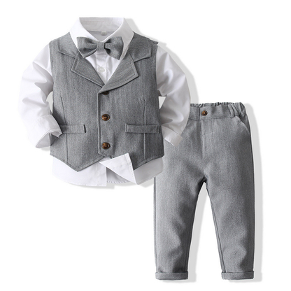 Jongenspak 3-Delig Blauw Hemd met Vest en Pantalon Formele Kleding voor Kinderen