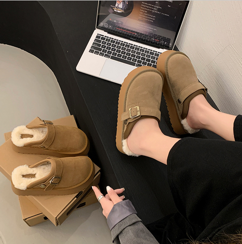 Dames Pantoffels Suède Warm en Comfortabel voor Winter