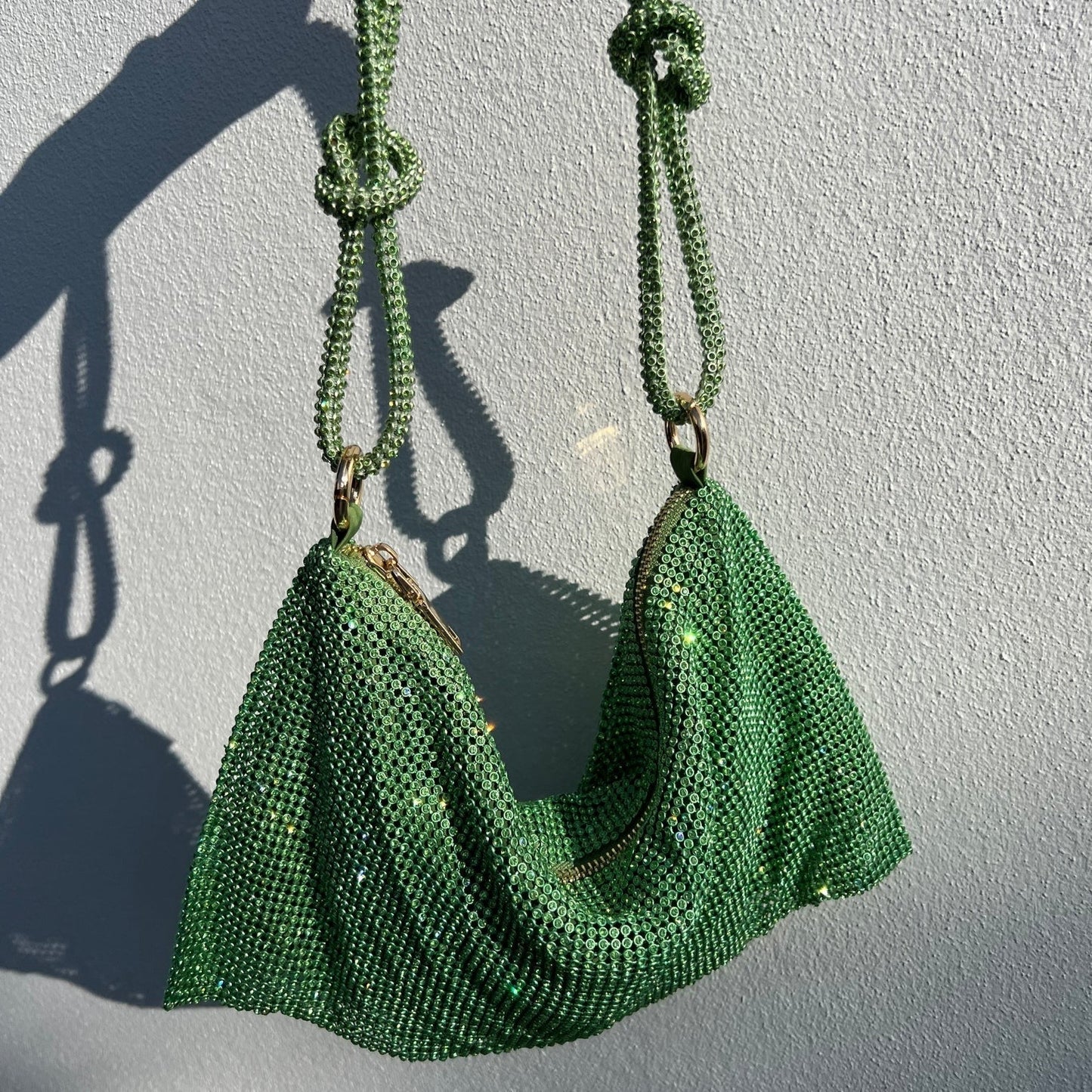 Luxe Schouder tas met Ketting Sluiting Glanzend Leer