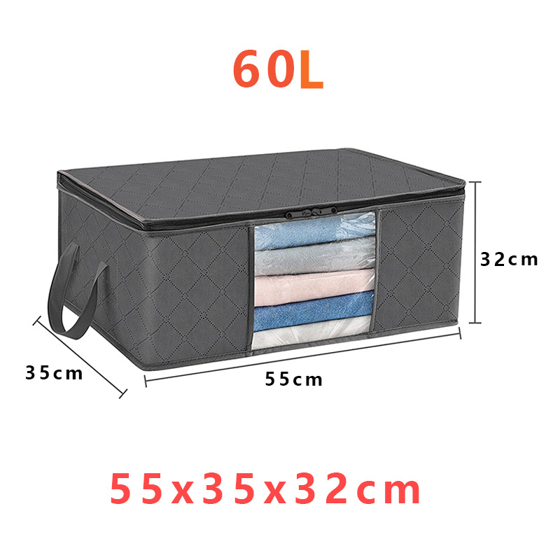 Opbergbox Met Venster Opvouwbaar 35-90L Kleding Opbergdoos Met Rits