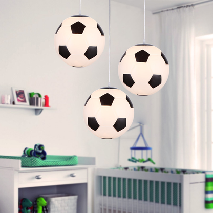 Kinderkamer Plafondlamp Voetbal Basketbal LED 30cm Glas Design