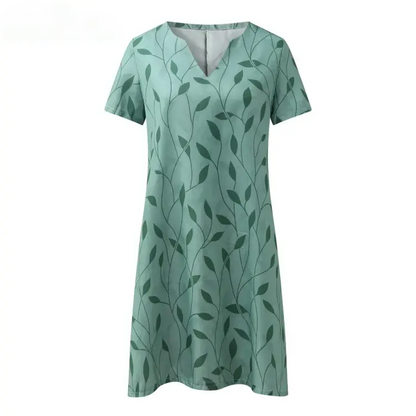 V-hals Jurk Dames Zomerse Katoen Jurk