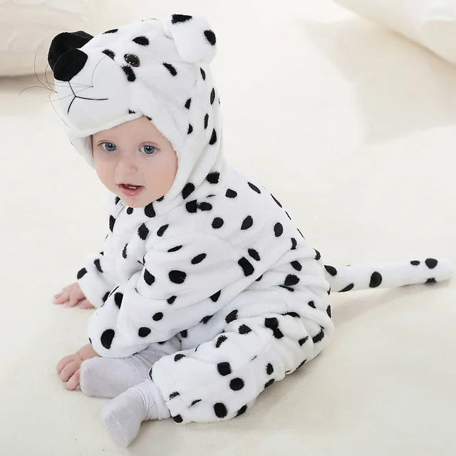 Baby onesie panda katoen polyester zwart wit baby pyjama dierenpak met capuchon uniseks huispak peuter