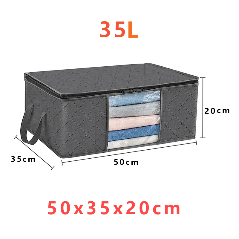 Opbergbox Met Venster Opvouwbaar 35-90L Kleding Opbergdoos Met Rits
