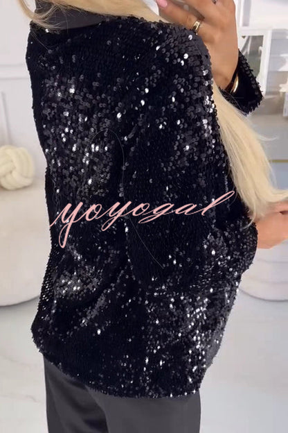 Kerstjasje Glitter Blazer Feestelijk voor Dames