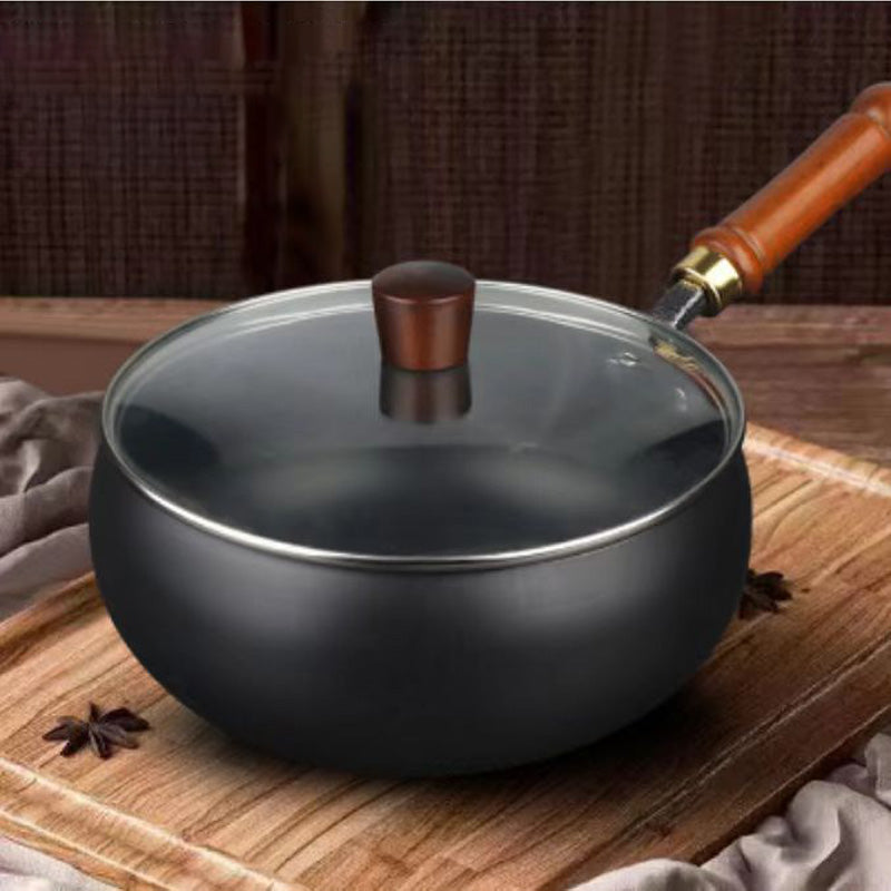 Gietijzeren Wokpan Met Deksel Zwart Oven Geschikt 24cm