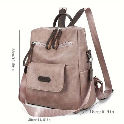Veganlederen Rugzak Dames Stijlvol Retro Design Dagelijks Gebruik Werk Reizen Schooltas Bruin Zwart Casual