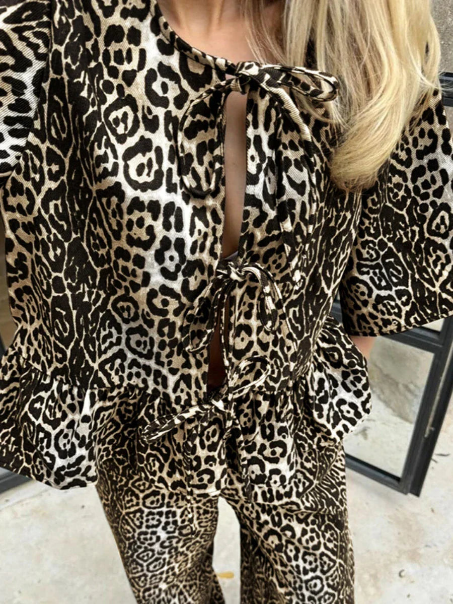 Leopard Print Set Vintage Look Retro Stijl