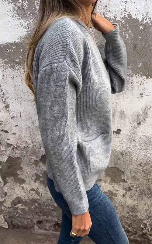 Damesvest Zwart Gebreid Met Ritssluiting