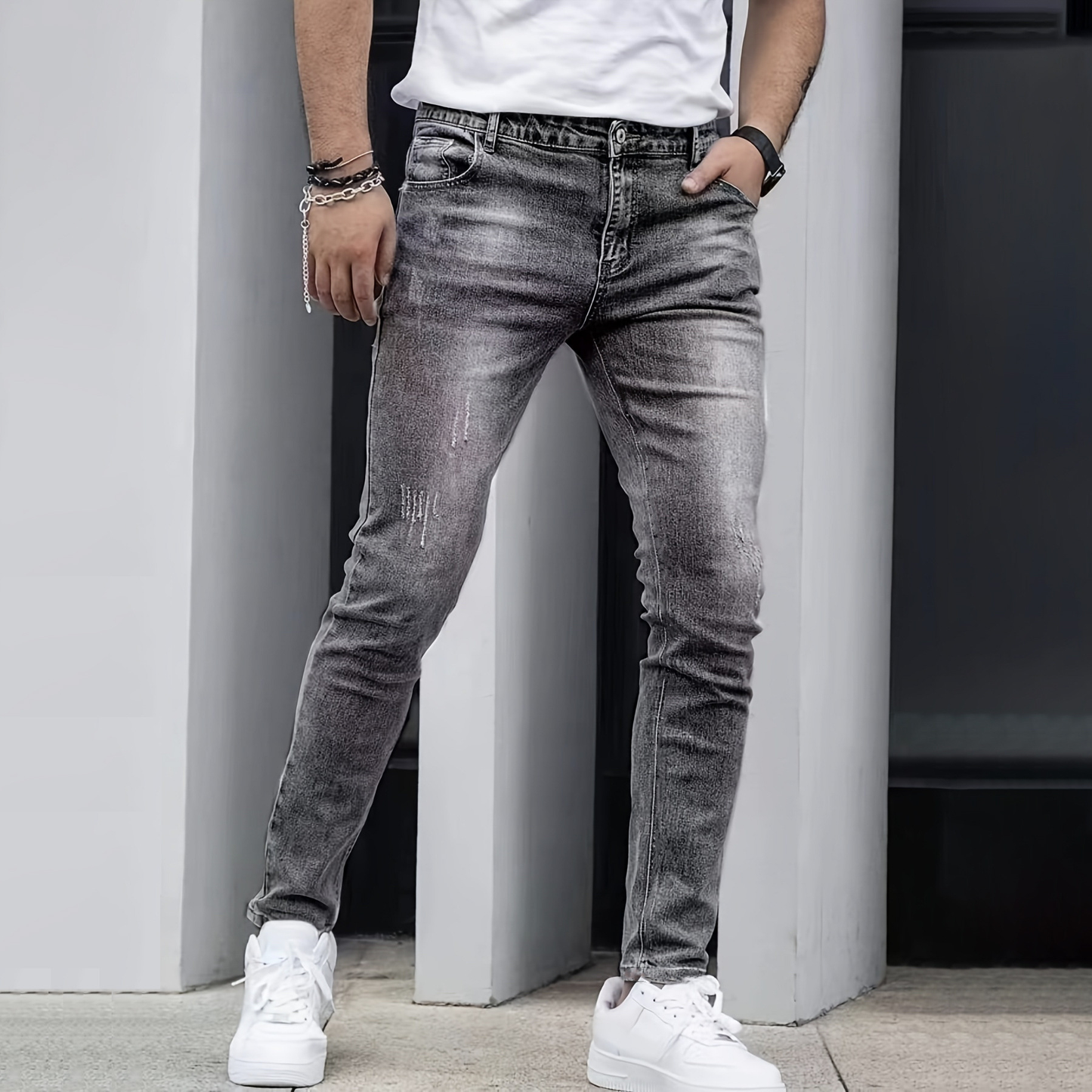 Herenslimfit Jeans van Comfortabele Stof