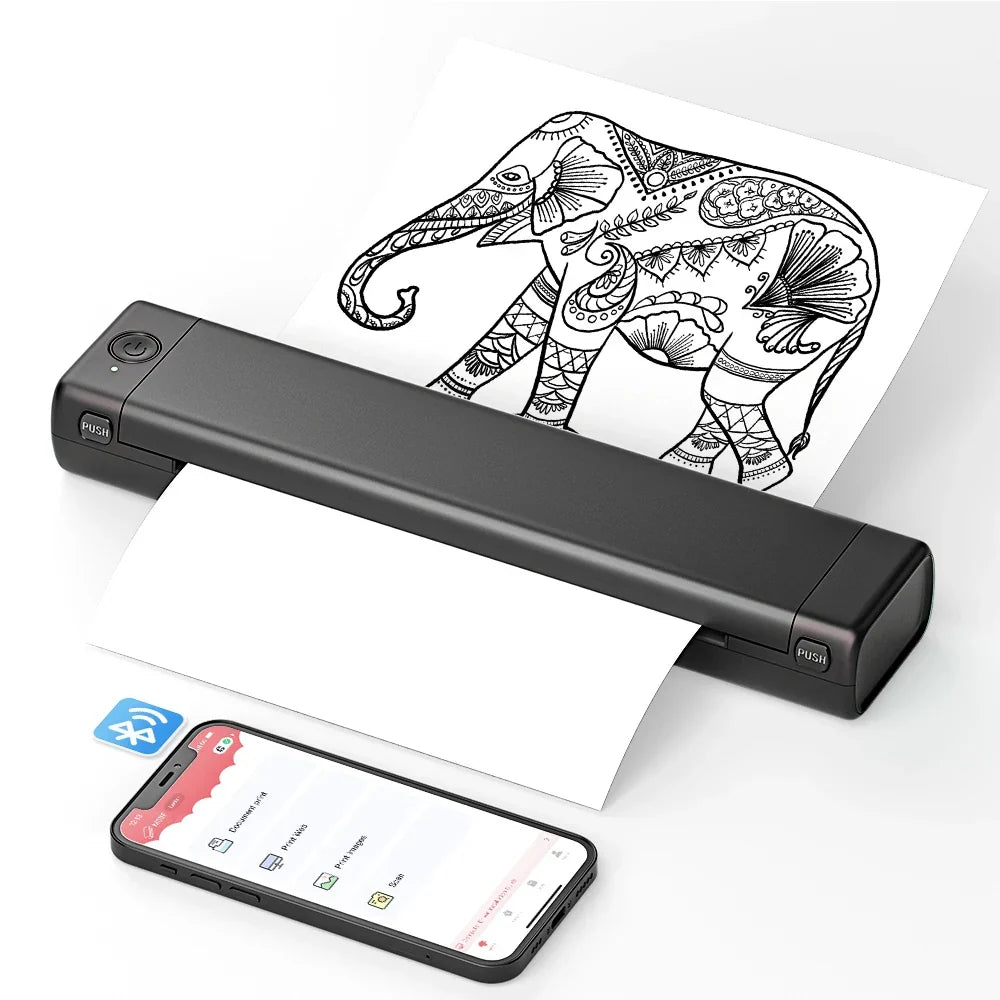 Thermische Printer Bluetooth Draadloos Inkloos Compact MK500 Mobiel Printen