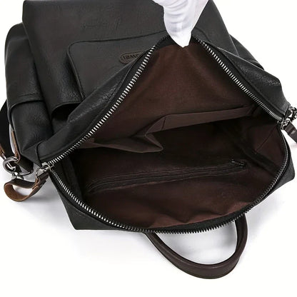 Veganlederen Rugzak Dames Stijlvol Retro Design Dagelijks Gebruik Werk Reizen Schooltas Bruin Zwart Casual
