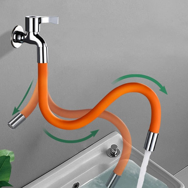 Flexibele Kraanverlenger 360° Buigbaar Siliconen Keuken Bad Zwart Oranje