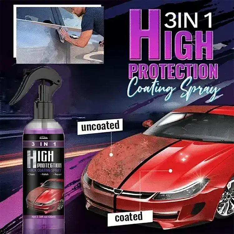 3-in-1 Auto Beschermende Coating Spray – Hoogglans & Waterdicht – Voor Lak & Exterieur